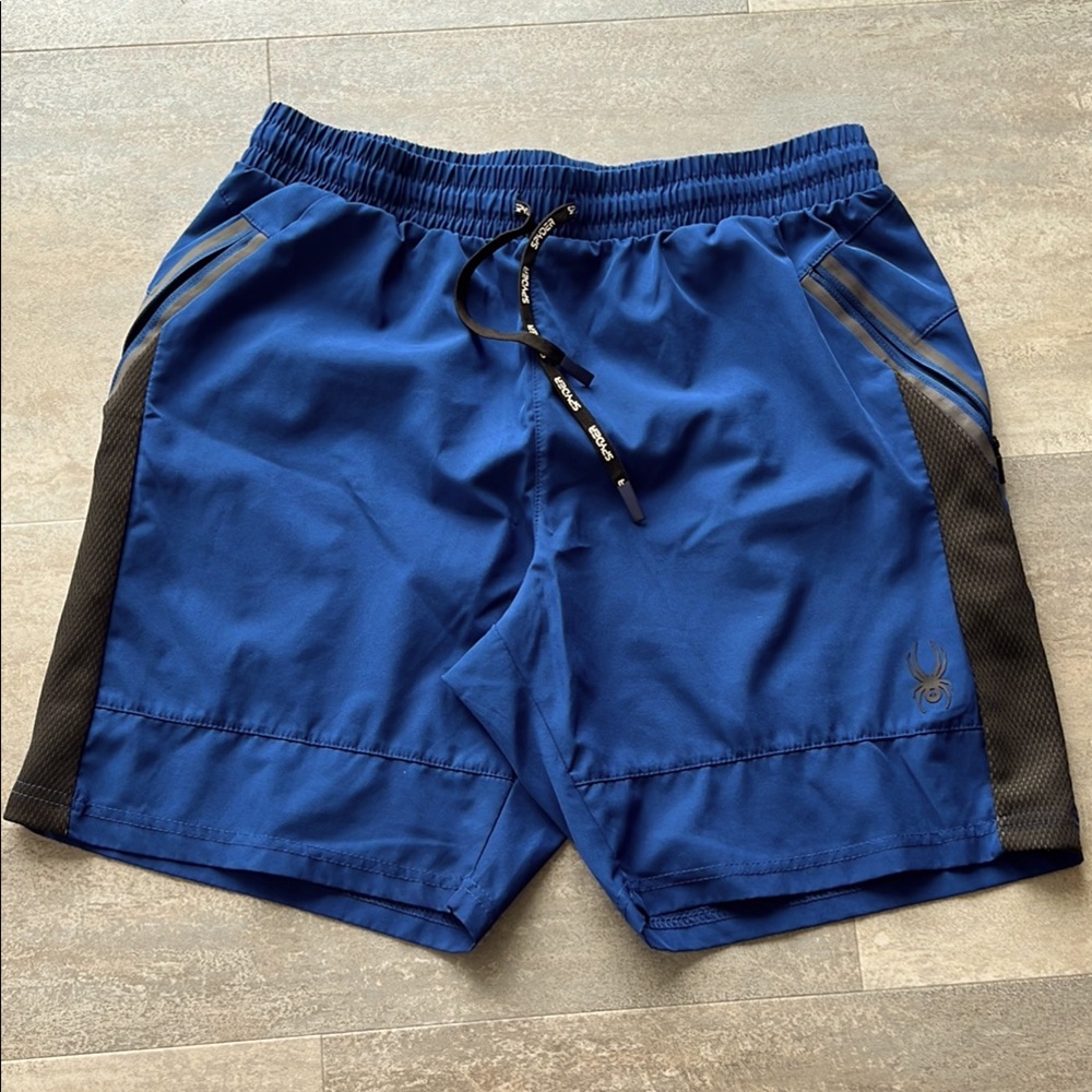 Spyder Men's Blue Athletic Shorts, Size Medium